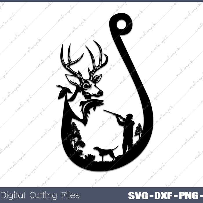 Hunting, Fishing, Deer and Duck SVG PNG Cutting Printable Files