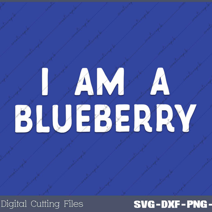 I Am A Blueberry Costume Halloween Lazy Easy SVG PNG Cutting Printable Files