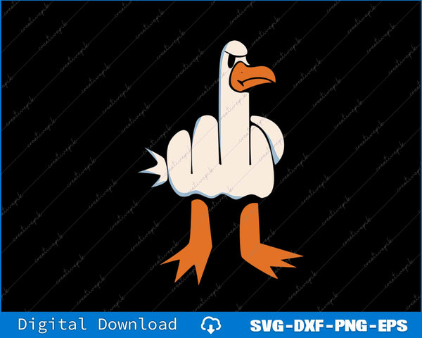 I Don't Give A Duck Middle Finger Funny Offensive Rude Duck SVG PNG Printable Files