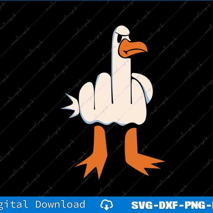 I Don't Give A Duck Middle Finger Funny Offensive Rude Duck SVG PNG Printable Files