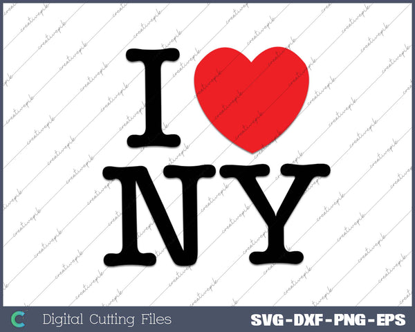 I LOVE NY Classic Logo SVG PNG Cutting Printable Files