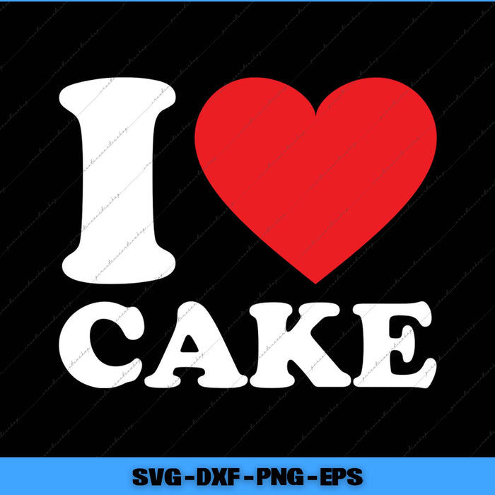 I love cake design with a red heart on a black background