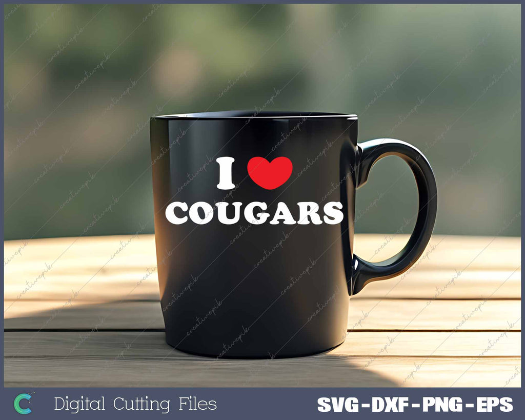 Cugars I I Love Cougars I Heart Cougars SVG PNG Cutting Printable Files ...
