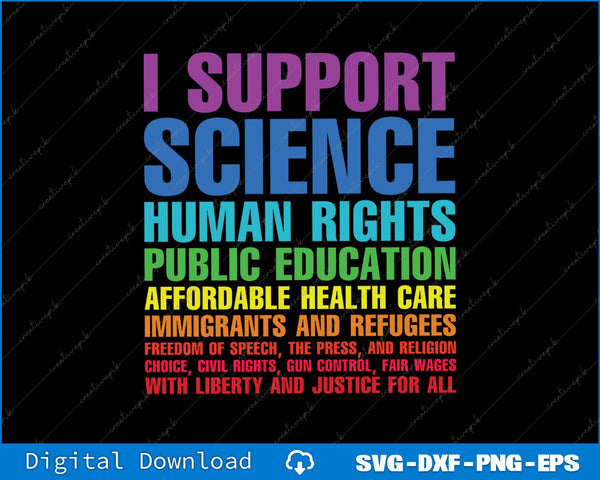 I Support Progressive Liberal Democratic Causes Protest SVG PNG Printable File