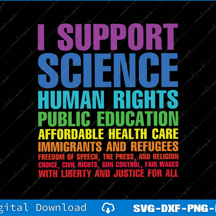 I Support Progressive Liberal Democratic Causes Protest SVG PNG Printable File