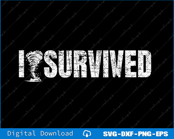 Text 'I Survived' with a distressed effect on a black background