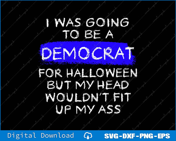 Text design with humorous message about political affiliation for Halloween on a black background.