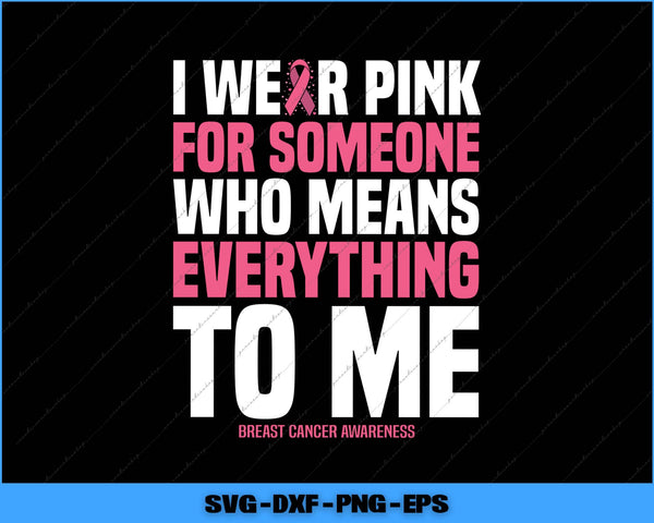 Breast cancer awareness message with pink ribbon on a black background