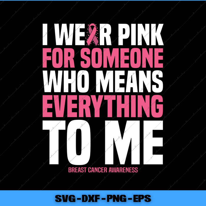 Breast cancer awareness message with pink ribbon on a black background