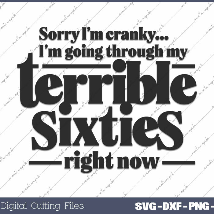 I'm Going Through My Terrible Sixties Right Now 60th Birthday SVG PNG Cutting Printable Files