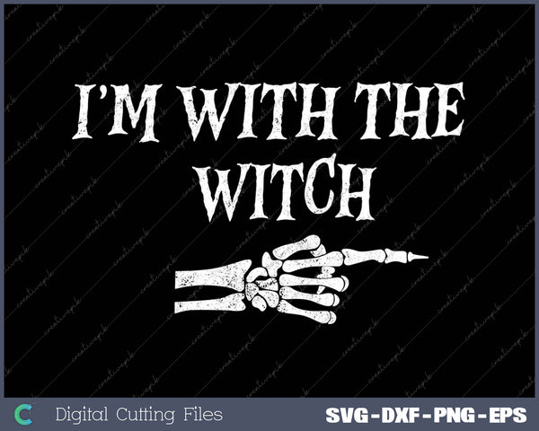 I'm with the Witch Funny Halloween His and Her Outfit