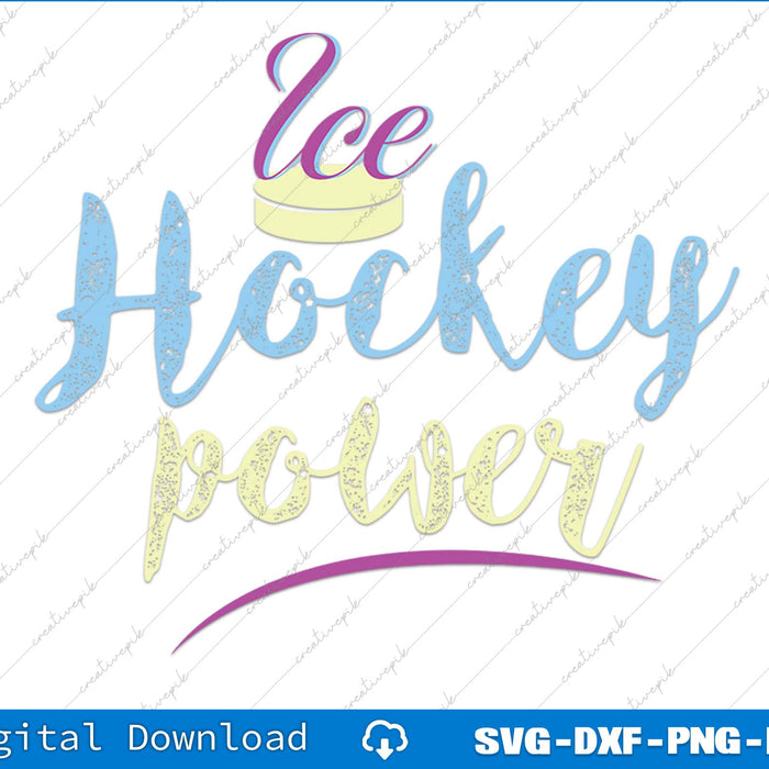 Ice Hockey Power Hockey Silhouette SVG PNG Cutting Printable File