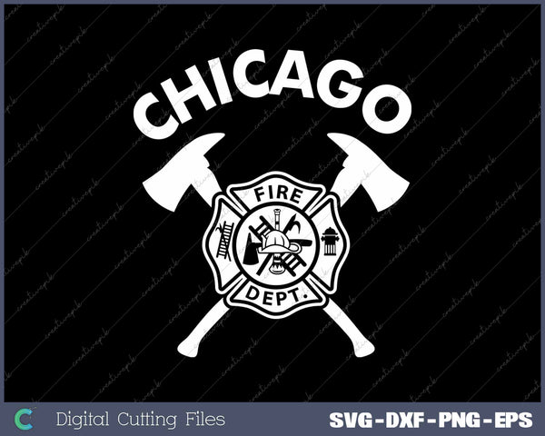 Illinois Fire Department Chicago Firefighter SVG PNG Cutting Printable Files