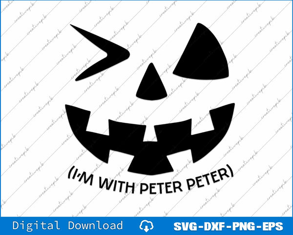 Im With Peter Couple Halloween Adult Women Her Eater Pumpkin SVG PNG File