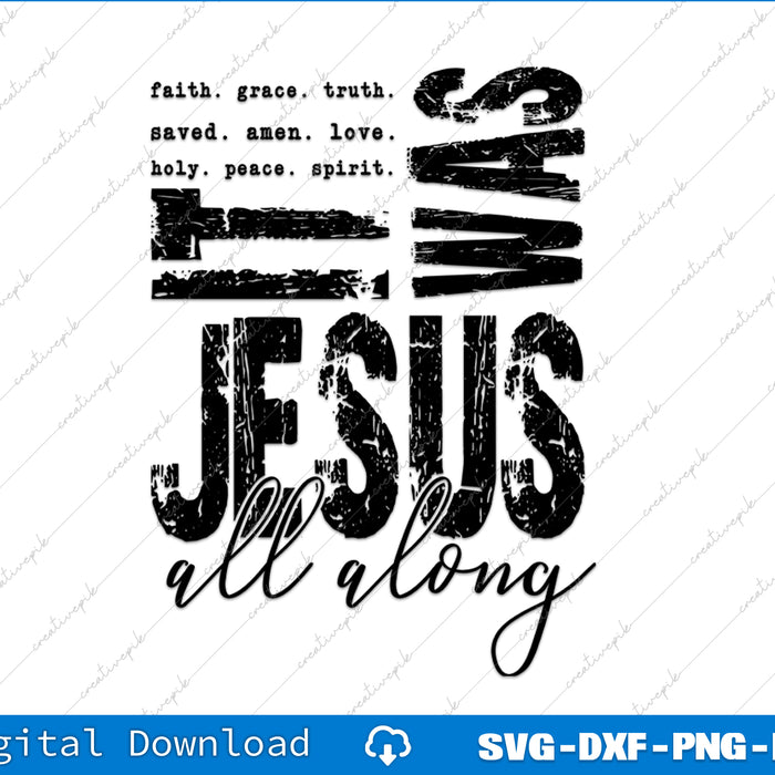 Text design with motivational phrases on a white background, featuring the phrase 'I was Jesus all along'.