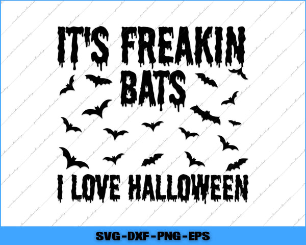 Halloween-themed text with bats on a white background