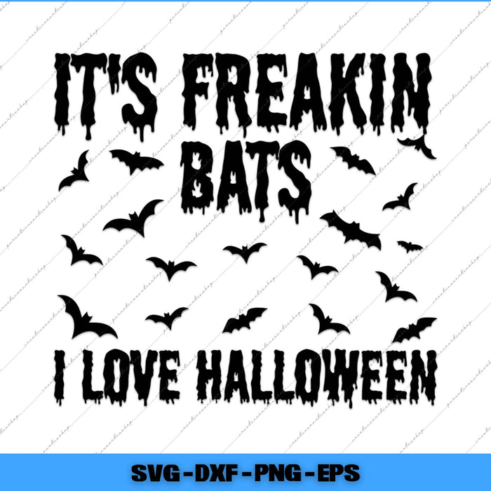 Halloween-themed text with bats on a white background