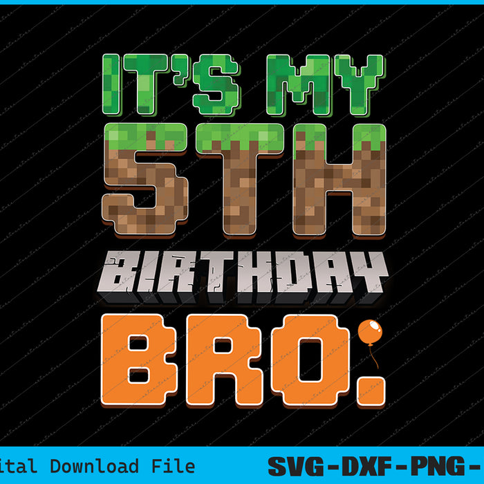 It's My 5th Birthday Video Game Pixel SVG PNG Printable Files