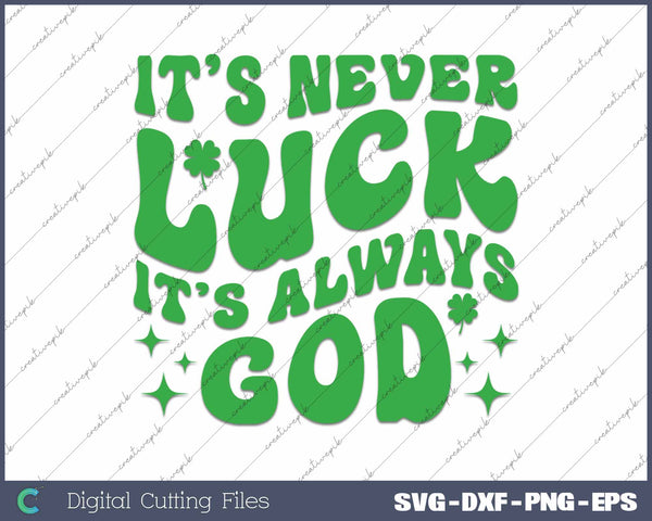 Celebrate St. Patrick's Day with this cutting and printable file, highlighting the saying "It's Never Luck, It's Always God." Perfect for DIY projects and crafts, this file will add a meaningful touch to your holiday celebrations. Get your hands on this unique design and embrace the true spirit of St. Patrick's Day.
