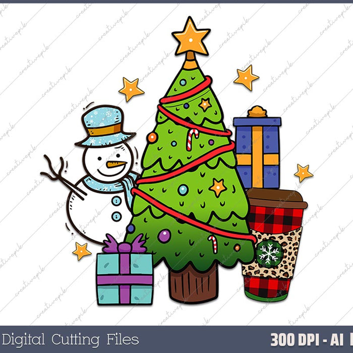 Item Characters Christmas Tree AI PNG Sublimation File