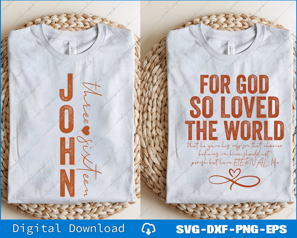 Two white t-shirts with printed text on a woven surface, featuring digital download options.