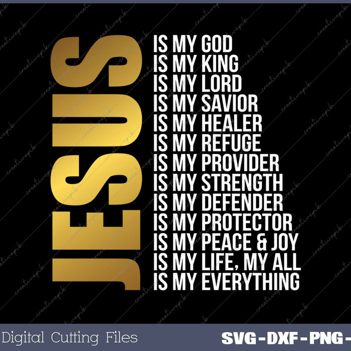 Jesus Is My God Christian Motivation SVG PNG Cutting Printable Files