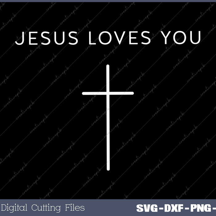 Jesus Loves You Cross Minimalist Christian Religious Jesus