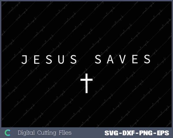 Jesus Saves Cross Subtle Christian Minimal Religious Faith