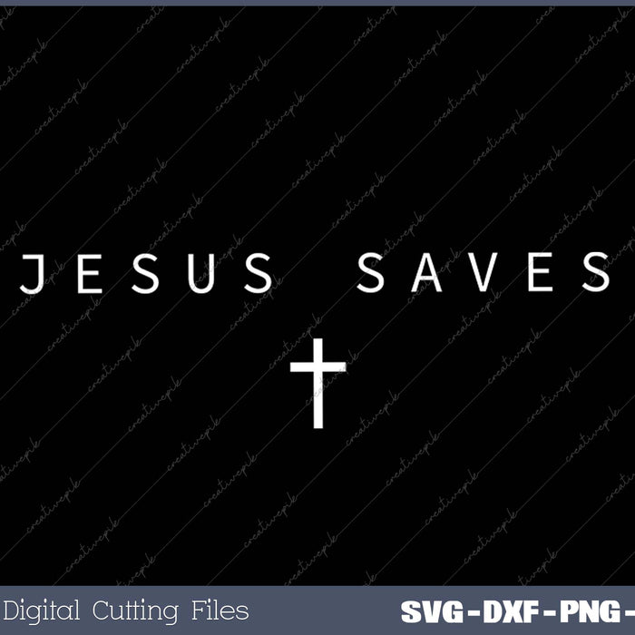 Jesus Saves Cross Subtle Christian Minimal Religious Faith