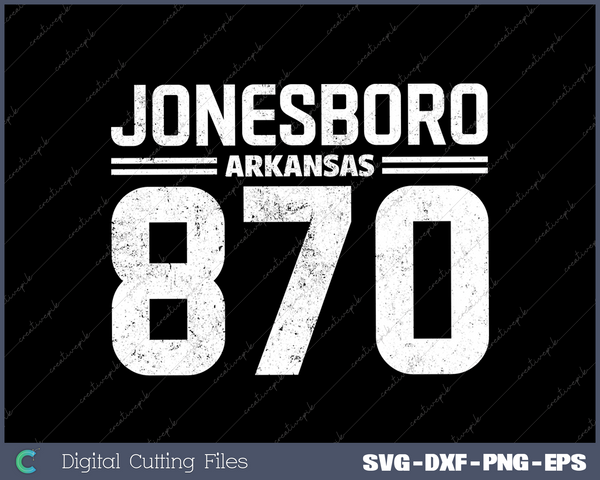 Jonesboro Arkansas AR 870 Vintage SVG DXF PNG Design File