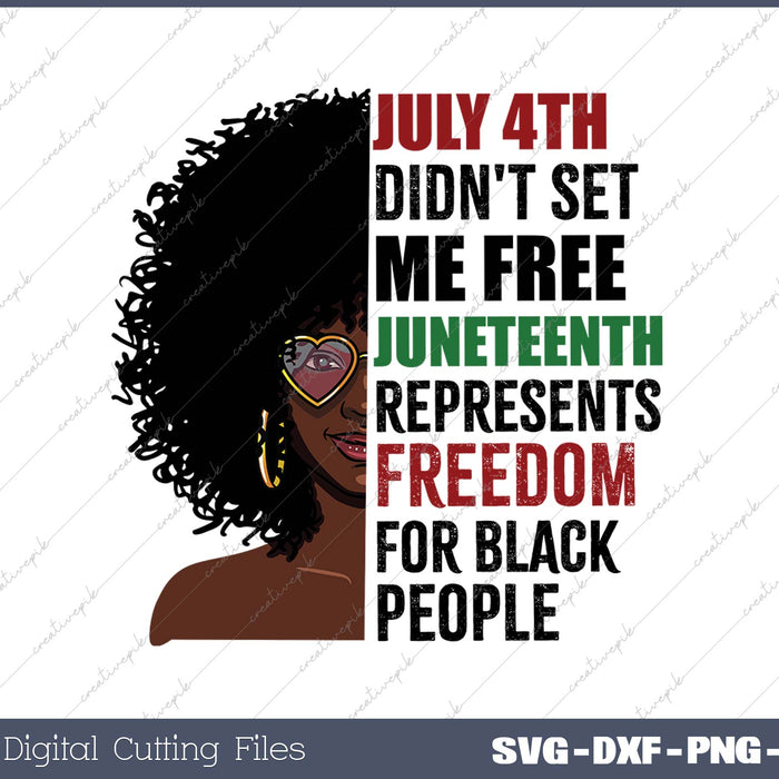 July 4th Didn't Set Me Free Juneteenth SVG PNG Cutting Printable Files