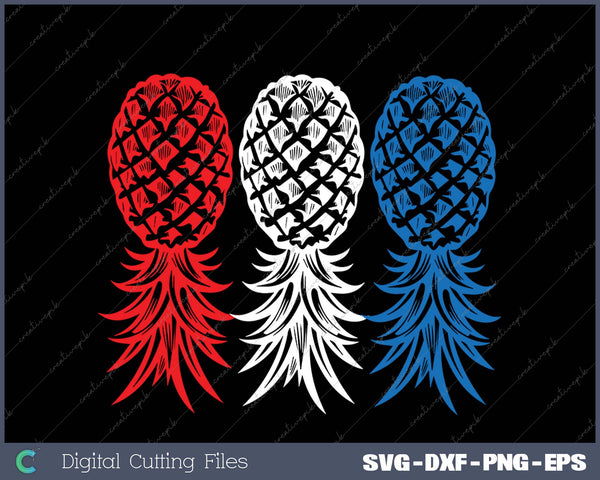 July Patriotic Red White Blue Upside Down Pineapple Swinger