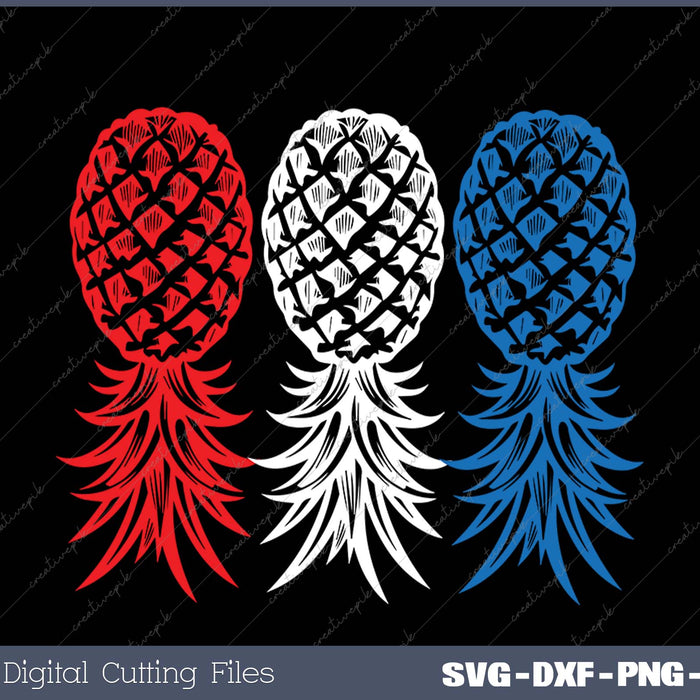 July Patriotic Red White Blue Upside Down Pineapple Swinger