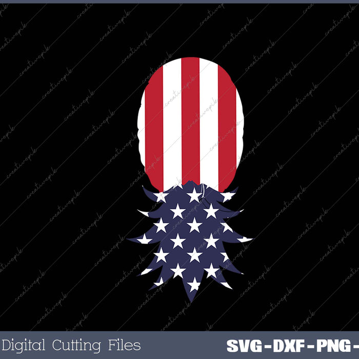 July Patriotic Red White Blue Upside Down Pineapple Swinger 