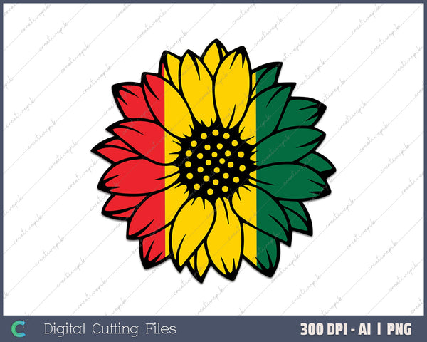 Juneteenth Accentors Sunflower African American Black Pride 