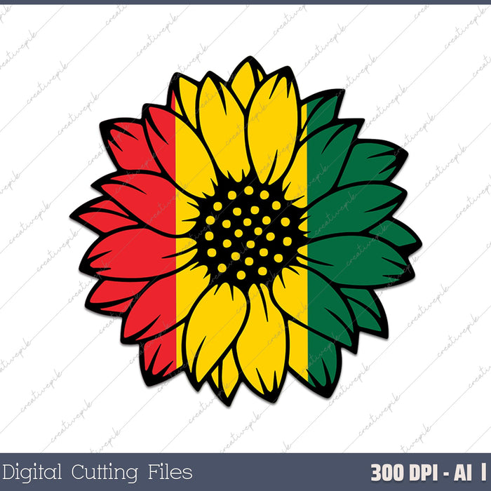 Juneteenth Accentors Sunflower African American Black Pride 