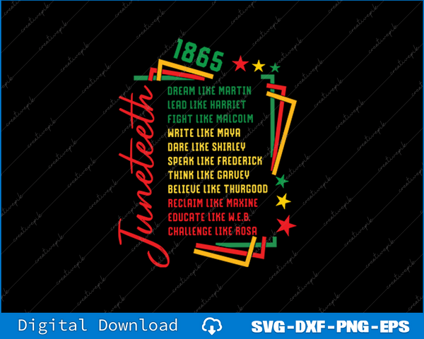 Juneteenth Dream Like 1865 SVG PNG Cutting Printable Files