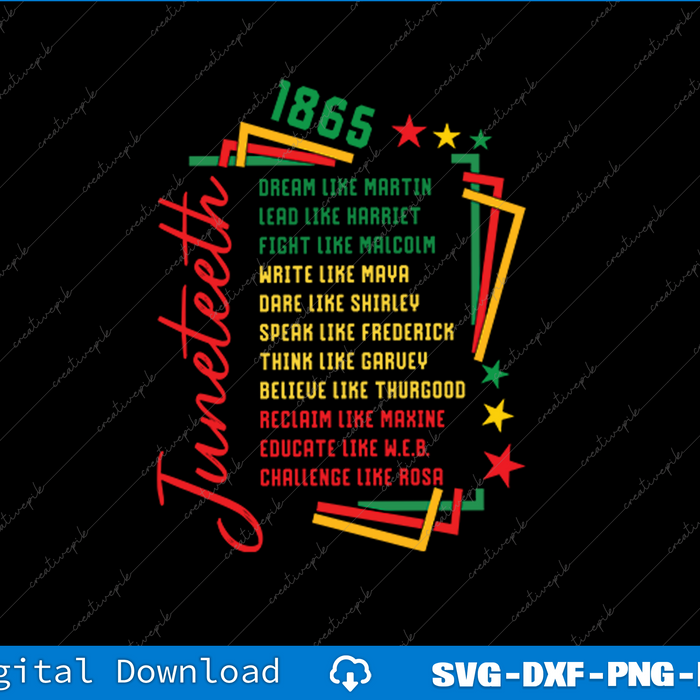 Juneteenth Dream Like 1865 SVG PNG Cutting Printable Files