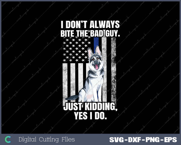 K9 Police Officer German Shepherd Funny Thin Blue Line SVG PNG Cutting Printable Files