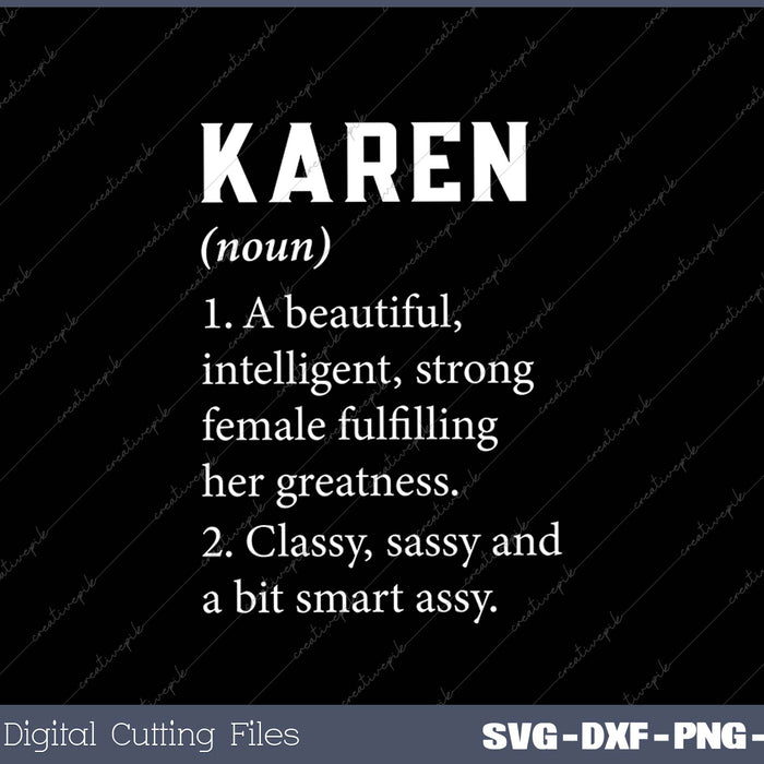 KAREN Definition Personalized Name Funny Christmas SVG PNG Cutting Printable Files