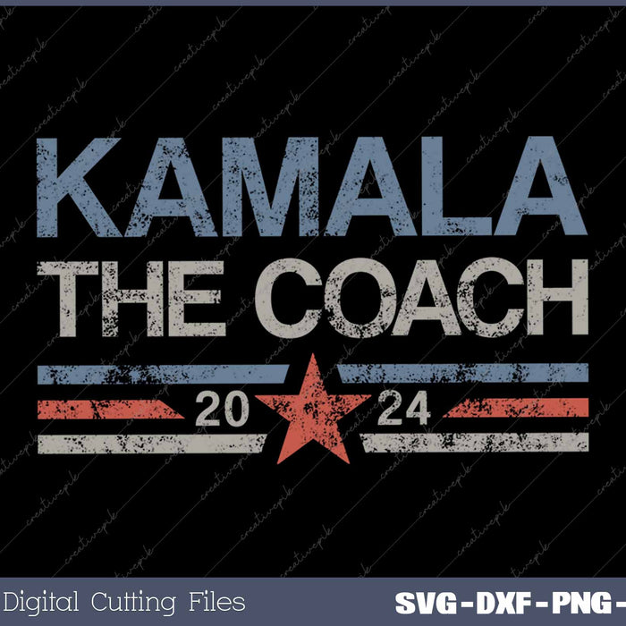 Kamala And The Coach 2024 Kamala-Harris Tim-Waltz SVG PNG Printable Files