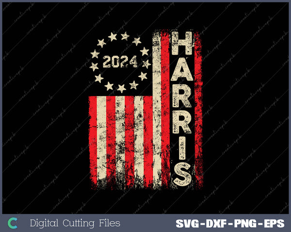 Kamala Harris 2024 For President Campaign US Flag 