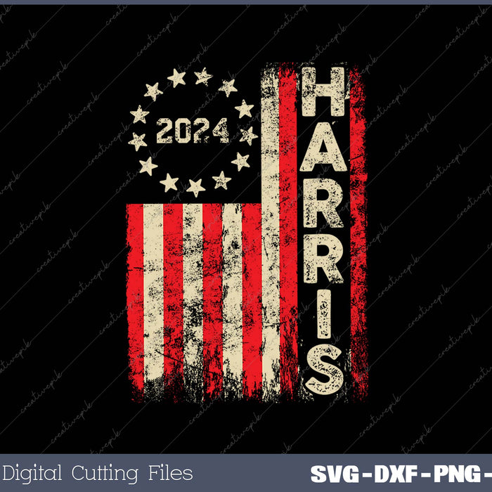 Kamala Harris 2024 For President Campaign US Flag 