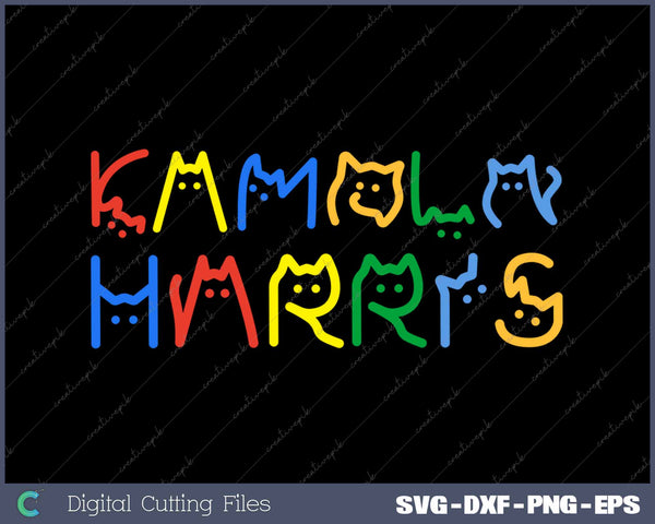 Kamala Harris Cat Lettering Funny Cat Ladies For Kamala 