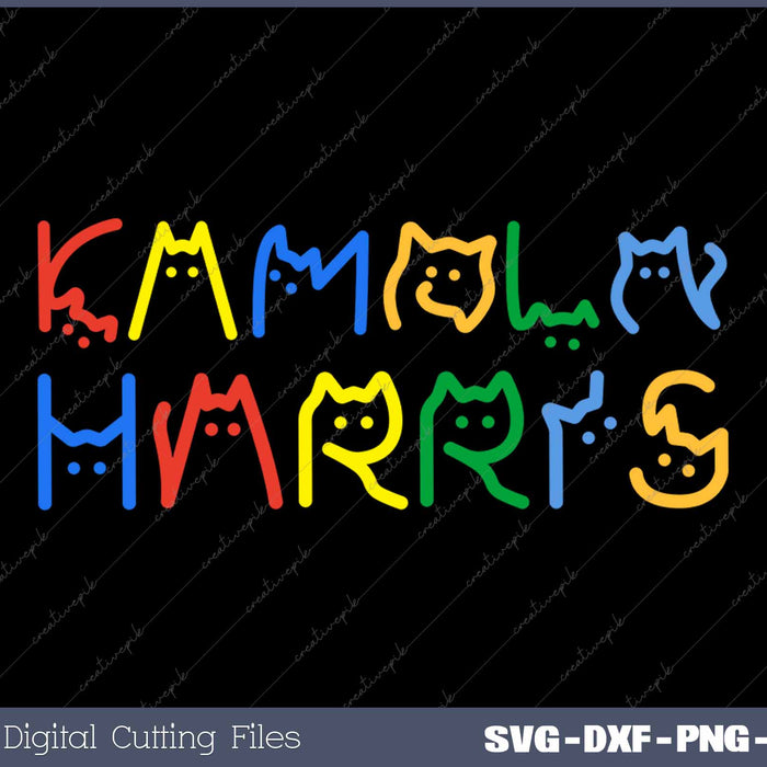 Kamala Harris Cat Lettering Funny Cat Ladies For Kamala 