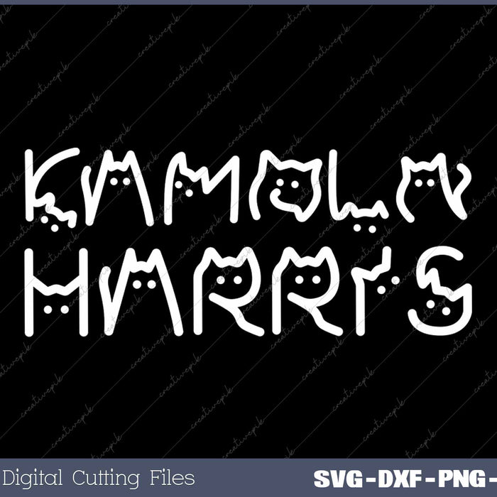 Kamala Harris Cat Lettering Funny Positive