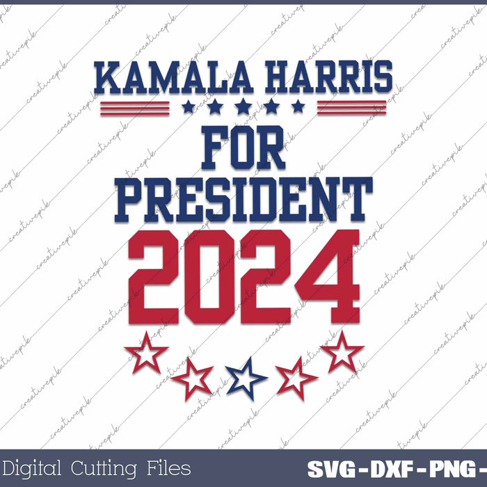 Kamala Harris For President 2024 US Election SVG PNG Printable Files