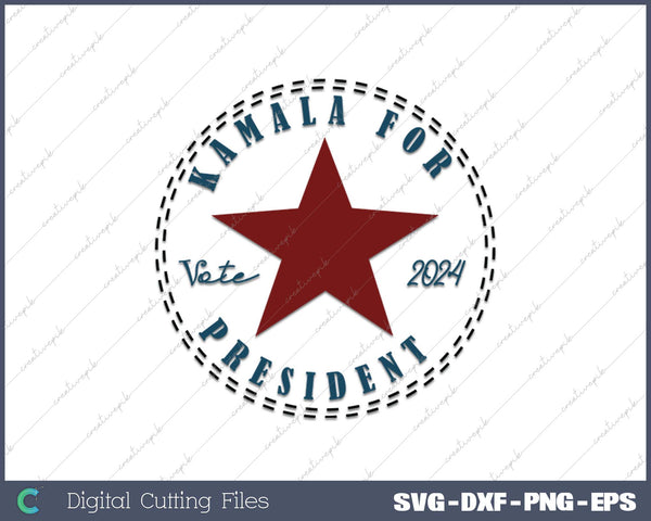 Kamala Harris for President Election 2024 SVG PNG Printable Files