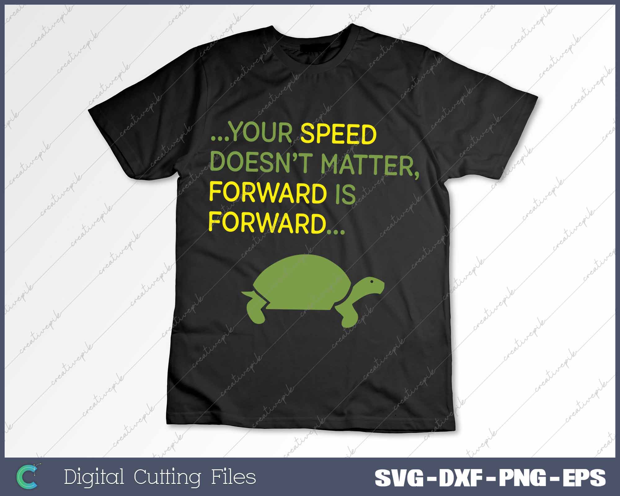 Keep Moving Forward Turtle Positive Motivational Message SVG PNG File ...