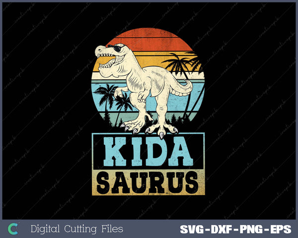 Kidasaurus T Rex Dinosaur Kid Saurus Family Matching SVG Cut files